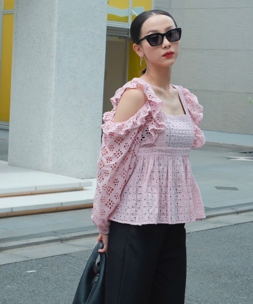 HONEY MI HONEY(ハニーミーハニー)の「cotton ribbon lace blouse(シャツ/ブラウス・レディース・ホワイト/ピンク/ブラック・FREE)」の13枚目の写真