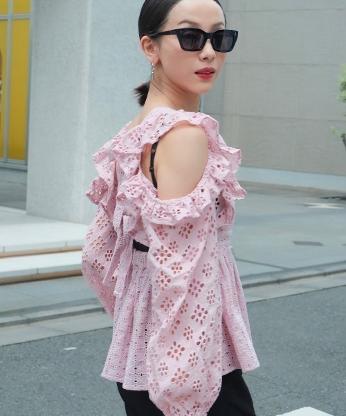 HONEY MI HONEY(ハニーミーハニー)の「cotton ribbon lace blouse(シャツ/ブラウス・レディース・ホワイト/ピンク/ブラック・FREE)」の15枚目の写真
