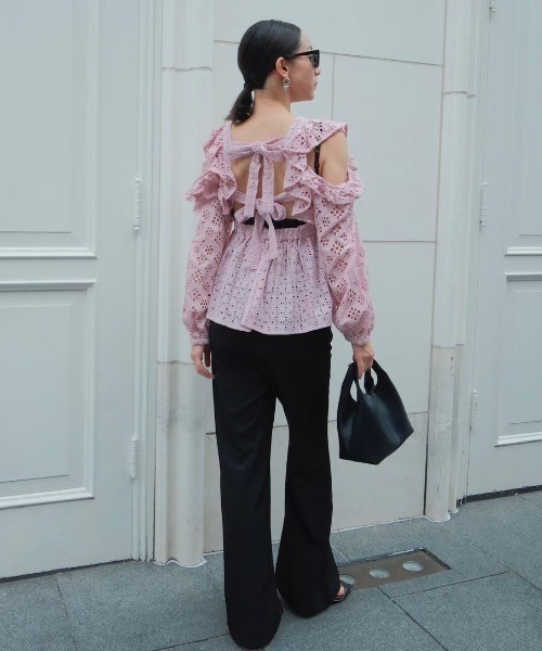 HONEY MI HONEY(ハニーミーハニー)の「cotton ribbon lace blouse(シャツ/ブラウス・レディース・ホワイト/ピンク/ブラック・FREE)」の17枚目の写真