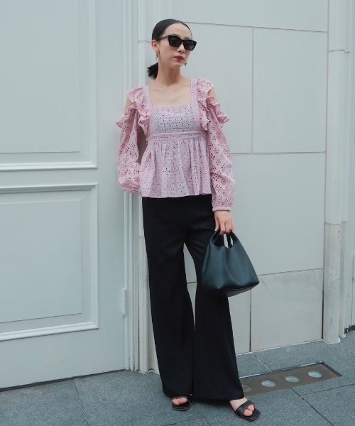 HONEY MI HONEY(ハニーミーハニー)の「cotton ribbon lace blouse(シャツ/ブラウス・レディース・ホワイト/ピンク/ブラック・FREE)」の18枚目の写真