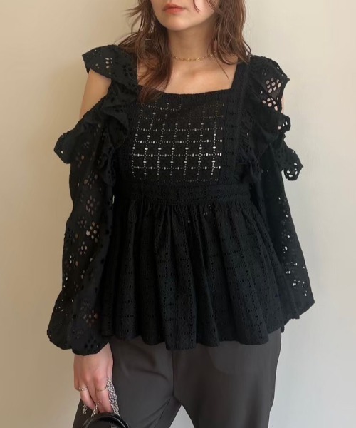 HONEY MI HONEY(ハニーミーハニー)の「cotton ribbon lace blouse(シャツ/ブラウス・レディース・ホワイト/ピンク/ブラック・FREE)」の21枚目の写真