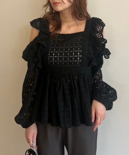 HONEY MI HONEY(ハニーミーハニー)の「cotton ribbon lace blouse(シャツ/ブラウス・レディース・ホワイト/ピンク/ブラック・FREE)」の22枚目の写真