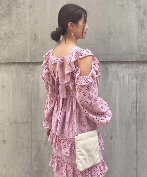 ハニーミーハニー オーガンジーコート honey mi honey ピンクブラウス