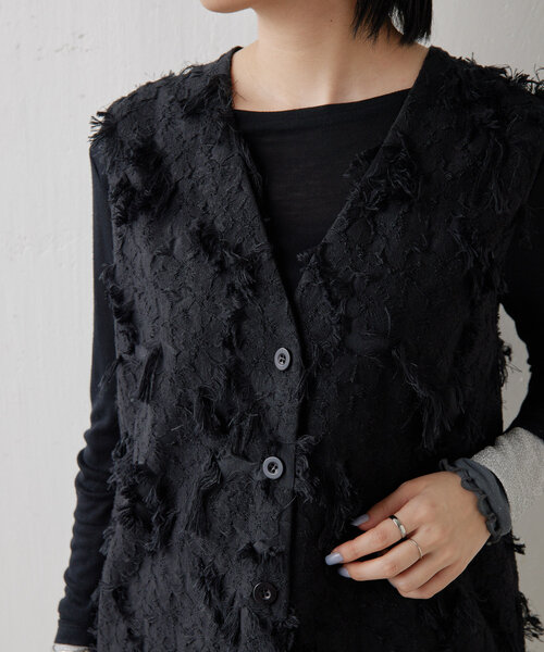 ear PAPILLONNER♦千鳥ショートベスト【SUM1 STYLE】 ear PAPILLONNER♢千鳥ショートベスト【SUM1 STYLE】