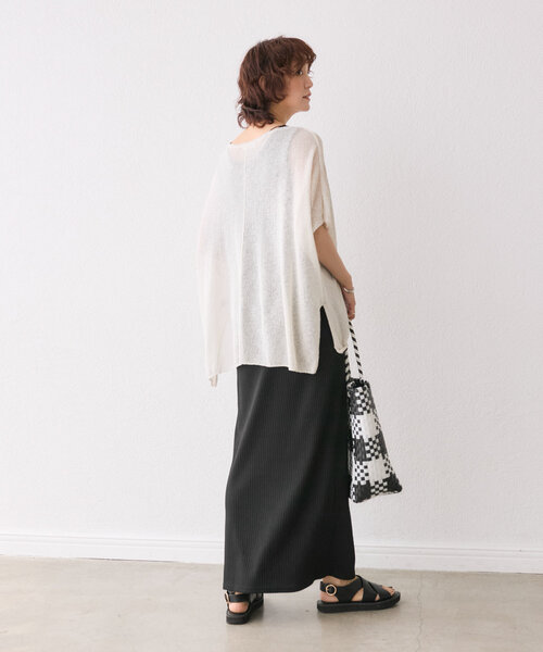 RIVE DROITE（リヴドロワ）の「【さらっと着やすい】ペーパーポンチョニット（ニット/セーター・レディース・モカ/ベビーピンク/ホワイト系その他/ブラック・FREE）」の13枚目の写真