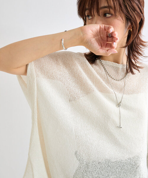 RIVE DROITE（リヴドロワ）の「【さらっと着やすい】ペーパーポンチョニット（ニット/セーター・レディース・モカ/ベビーピンク/ホワイト系その他/ブラック・FREE）」の17枚目の写真