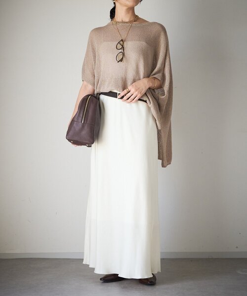 RIVE DROITE ☆ ペーパーポンチョニット セール】【さらっと着やすい】ペーパーポンチョニット（ニット