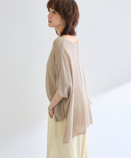 RIVE DROITE ☆ ペーパーポンチョニット RIVE DROITE ニット セーター 「さらっと着やすい」ペーパー