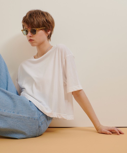 allureville（アルアバイル）の「クロップＴシャツ（Tシャツ/カットソー・レディース・オフホワイト/ブラック・2）」の9枚目の写真