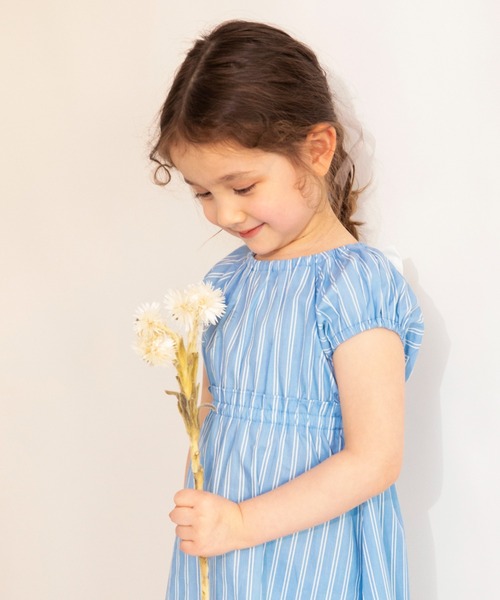 BRANSHES（ブランシェス）の「【綿100％】バックリボンワンピース（ワンピース・キッズ・ブラック/ブルー/カラフル・80/90/100/110/120/130/140/150）」の9枚目の写真