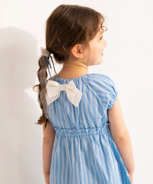 BRANSHES（ブランシェス）の「【綿100％】バックリボンワンピース（ワンピース・キッズ・ブラック/ブルー/カラフル・80/90/100/110/120/130/140/150）」の8枚目の写真