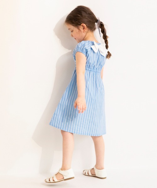 BRANSHES（ブランシェス）の「【綿100％】バックリボンワンピース（ワンピース・キッズ・ブラック/ブルー/カラフル・80/90/100/110/120/130/140/150）」の10枚目の写真
