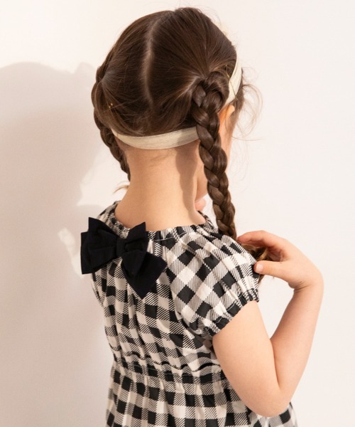 BRANSHES（ブランシェス）の「【綿100％】バックリボンワンピース（ワンピース・キッズ・ブラック/ブルー/カラフル・80/90/100/110/120/130/140/150）」の5枚目の写真