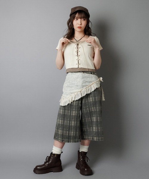 SPINNS(スピンズ)の「ボトムにレイヤードして一気に今っぽ!レース巻きスカート/ラップスカート/腰巻き/アシンメトリー(スカート・レディース・アイボリー・ONESIZE)」の11枚目の写真