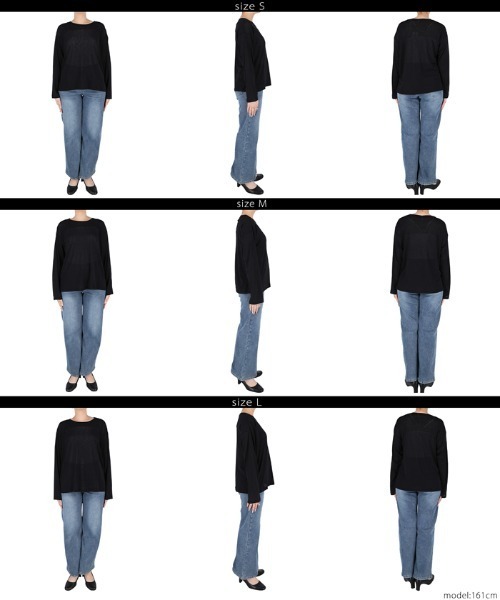 coca(coca)(コカ)の「シアージョーゼットオーバーTシャツ(Tシャツ/カットソー・レディース・ホワイト/ブラック/グリーン/チャコール/ライトグレー・S/M/L)」の7枚目の写真