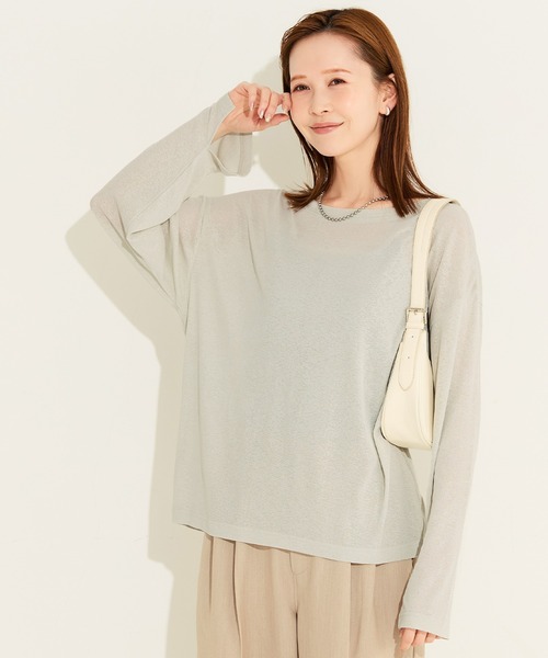 coca(coca)(コカ)の「シアージョーゼットオーバーTシャツ(Tシャツ/カットソー・レディース・ホワイト/ブラック/グリーン/チャコール/ライトグレー・S/M/L)」の16枚目の写真