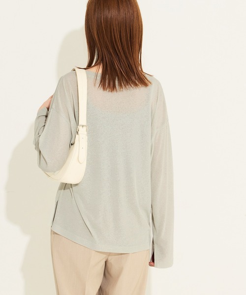 coca(coca)(コカ)の「シアージョーゼットオーバーTシャツ(Tシャツ/カットソー・レディース・ホワイト/ブラック/グリーン/チャコール/ライトグレー・S/M/L)」の17枚目の写真