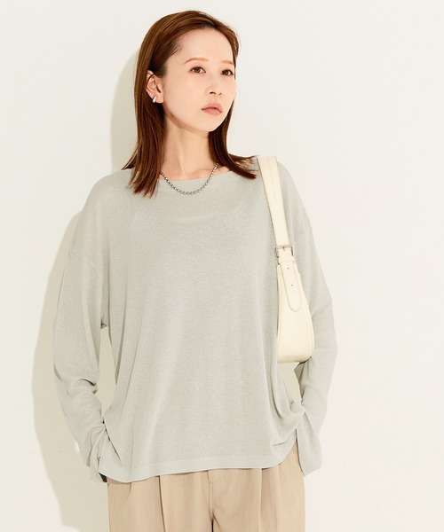 coca(coca)(コカ)の「シアージョーゼットオーバーTシャツ(Tシャツ/カットソー・レディース・ホワイト/ブラック/グリーン/チャコール/ライトグレー・S/M/L)」の19枚目の写真