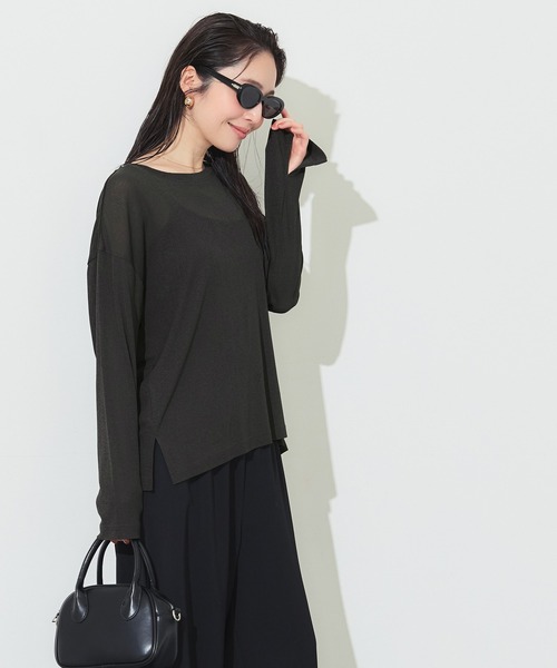 coca(coca)(コカ)の「シアージョーゼットオーバーTシャツ(Tシャツ/カットソー・レディース・ホワイト/ブラック/グリーン/チャコール/ライトグレー・S/M/L)」の21枚目の写真