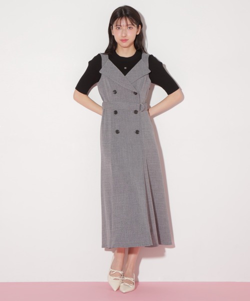 JILLSTUART❤︎大人可愛いジャンパースカート セール】◇バイカラーステッチジャンスカ（ジャンパースカート