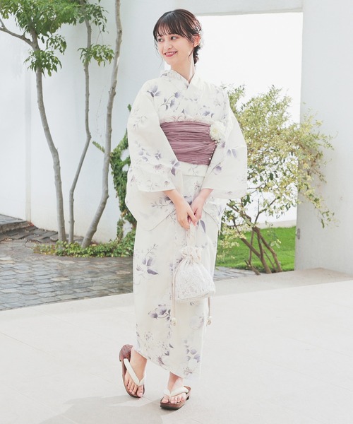 Honeys(ハニーズ)の「浴衣下駄(和装小物・レディース・パープル/アイボリー/ピンク・LL/M/L)」の4枚目の写真