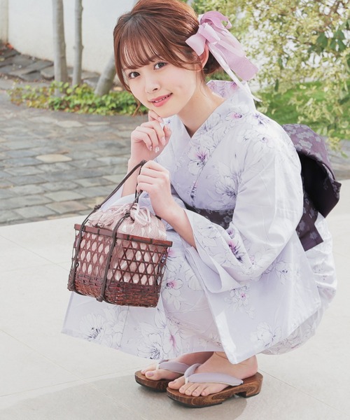 Honeys(ハニーズ)の「浴衣下駄(和装小物・レディース・パープル/アイボリー/ピンク・LL/M/L)」の17枚目の写真
