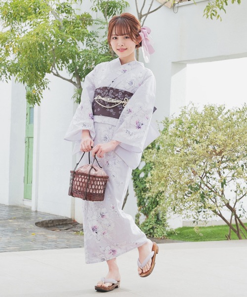 Honeys(ハニーズ)の「浴衣下駄(和装小物・レディース・パープル/アイボリー/ピンク・LL/M/L)」の16枚目の写真