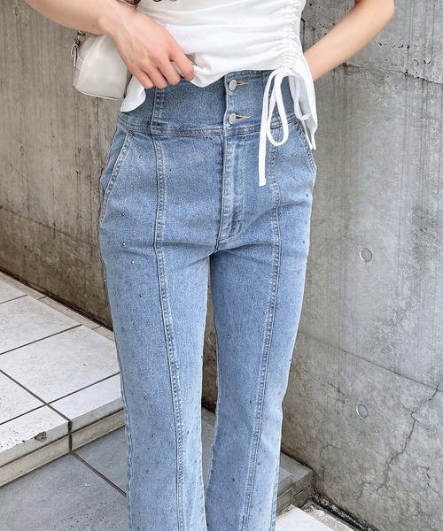 INGNI（イング）の「メタル付フロントスリットハイウエストフレアパンツ（デニムパンツ・レディース・ブルー系その他/グレー/ブルー系その他3・S/M）」の22枚目の写真