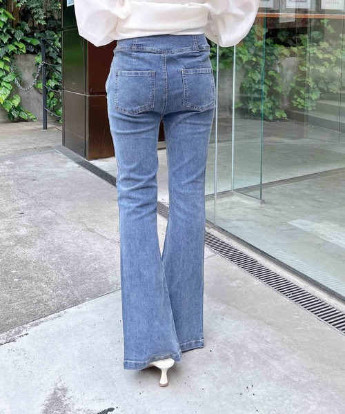 INGNI（イング）の「メタル付フロントスリットハイウエストフレアパンツ（デニムパンツ・レディース・ブルー系その他/グレー/ブルー系その他3・S/M）」の17枚目の写真