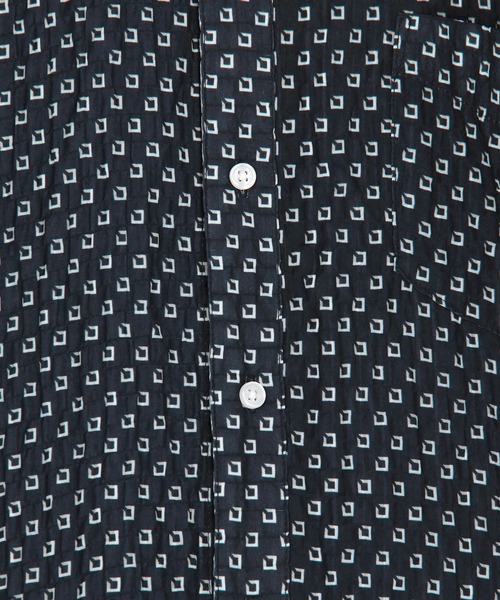 THE JEAN PIERRE◆半袖シャツ/--/--/PUP セール】サッカードビー総柄半袖シャツ（シャツ/ブラウス
