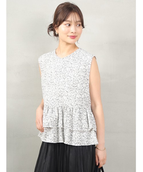 【美品】Rochas 花柄フリルシャツ セール】 【洗える】ジャカードフリルブラウス （シャツ