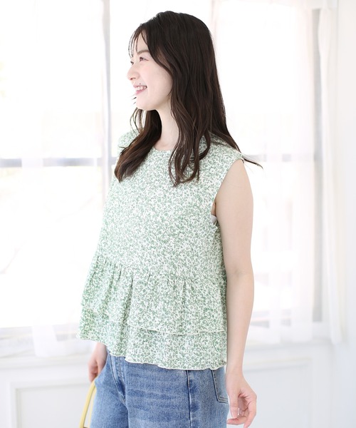 fifth（フィフス）の「小花柄ノースリフリルブラウス（シャツ/ブラウス・レディース・ブラック/グリーン・M）」の21枚目の写真