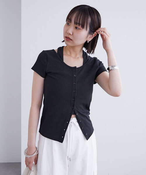 セール】ホルターレイヤードフレンチ（Tシャツ/カットソー）｜mystic