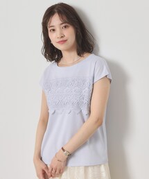 ITS'DEMO | 【吸水速乾／手洗い可／洗濯後しわになりにくい】カットミラノフロントレーストップス(Tシャツ/カットソー)