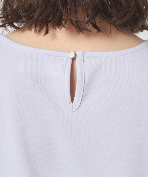 ITS'DEMO（イッツデモ）の「【吸水速乾／手洗い可／洗濯後しわになりにくい】カットミラノフロントレーストップス（Tシャツ/カットソー・レディース・ブラック/ベビーピンク/サックスブルー/オフホワイト・00）」の10枚目の写真