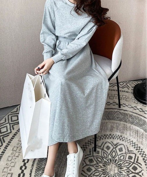 shoppinggo(ショッピングゴー)の「マキシワンピース フレアワンピース(ワンピース・レディース・ブラック/グレー・M)」の12枚目の写真