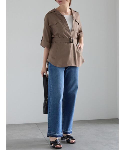 Te chichi(テチチ)の「リネンMIXサファリシャツ《2025summer catalog item》(シャツ/ブラウス・レディース・カーキ/ベージュ・F)」の20枚目の写真