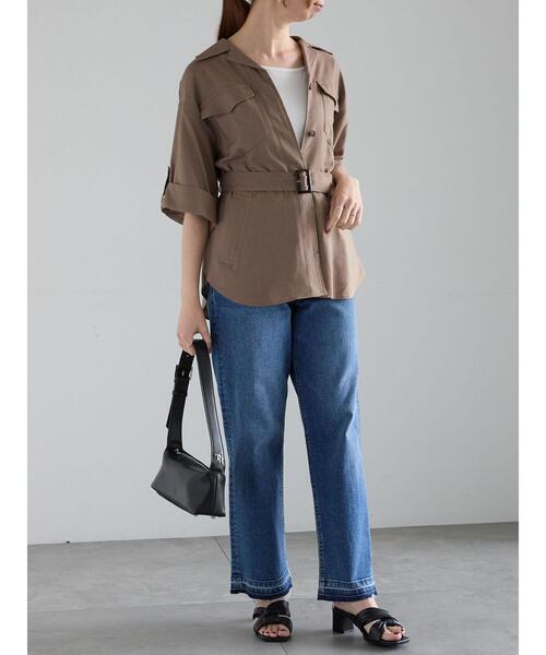 Te chichi(テチチ)の「リネンMIXサファリシャツ《2025summer catalog item》(シャツ/ブラウス・レディース・カーキ/ベージュ・F)」の21枚目の写真