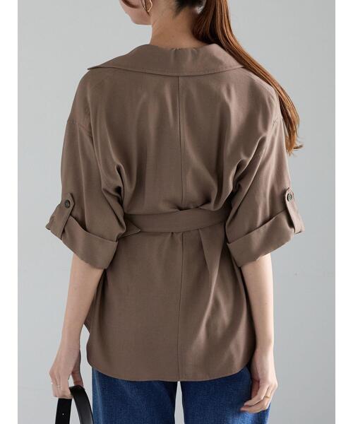 Te chichi(テチチ)の「リネンMIXサファリシャツ《2025summer catalog item》(シャツ/ブラウス・レディース・カーキ/ベージュ・F)」の22枚目の写真