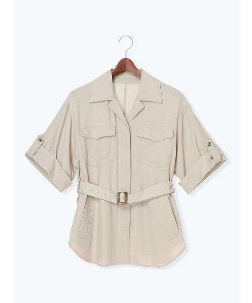 Te chichi(テチチ)の「リネンMIXサファリシャツ《2025summer catalog item》(シャツ/ブラウス・レディース・カーキ/ベージュ・F)」の7枚目の写真