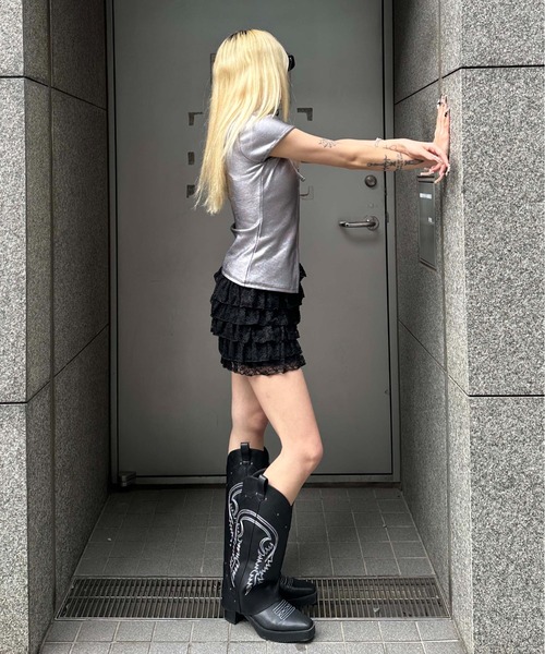 sedacle girl(セダクルガール)の「レースフリルマイクロボトム(その他パンツ・レディース・ブラック/アイボリー・MEDIUM/SMALL)」の12枚目の写真