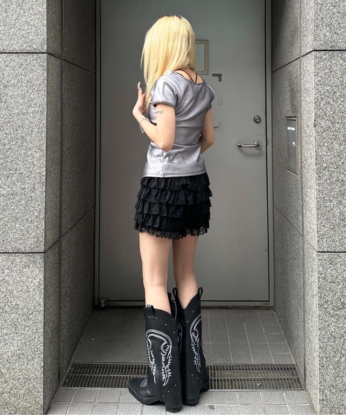 sedacle girl(セダクルガール)の「レースフリルマイクロボトム(その他パンツ・レディース・ブラック/アイボリー・MEDIUM/SMALL)」の13枚目の写真