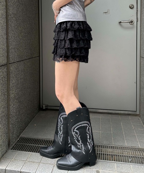 sedacle girl(セダクルガール)の「レースフリルマイクロボトム(その他パンツ・レディース・ブラック/アイボリー・MEDIUM/SMALL)」の5枚目の写真