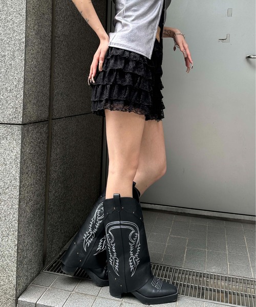 sedacle girl(セダクルガール)の「レースフリルマイクロボトム(その他パンツ・レディース・ブラック/アイボリー・MEDIUM/SMALL)」の7枚目の写真