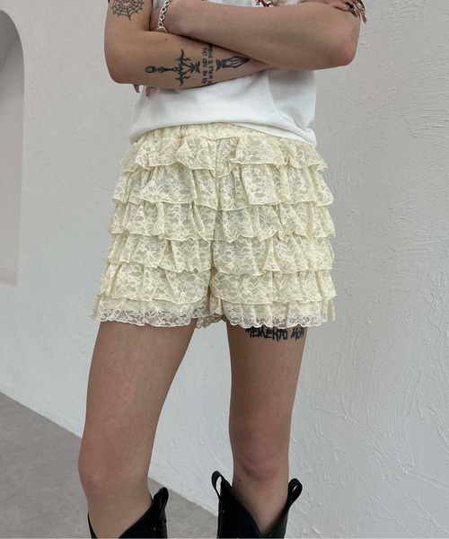sedacle girl(セダクルガール)の「レースフリルマイクロボトム(その他パンツ・レディース・ブラック/アイボリー・MEDIUM/SMALL)」の14枚目の写真