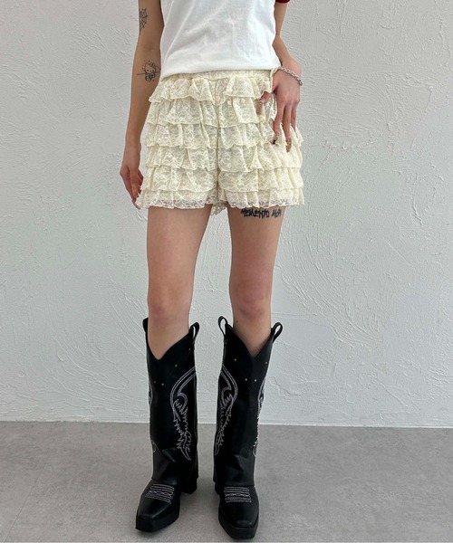 sedacle girl(セダクルガール)の「レースフリルマイクロボトム(その他パンツ・レディース・ブラック/アイボリー・MEDIUM/SMALL)」の15枚目の写真