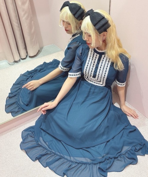 F i.n.t（フィント）の「ビッグチュール多重リボンカチューシャ（カチューシャ・レディース・アイボリー/ブラック・FREE）」の15枚目の写真