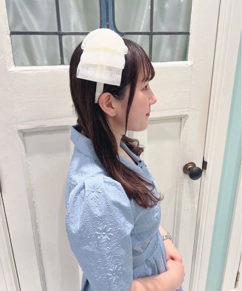 F i.n.t（フィント）の「ビッグチュール多重リボンカチューシャ（カチューシャ・レディース・アイボリー/ブラック・FREE）」の18枚目の写真