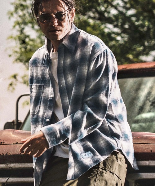 WONDER WALL MOTEL（ワンダーウォールモーテル）の「ms6138- CHECK SHIRT チェックシャツ（シャツ/ブラウス・メンズ・ブルー/ブラウン/グレー・S/M/L/XL）」の17枚目の写真