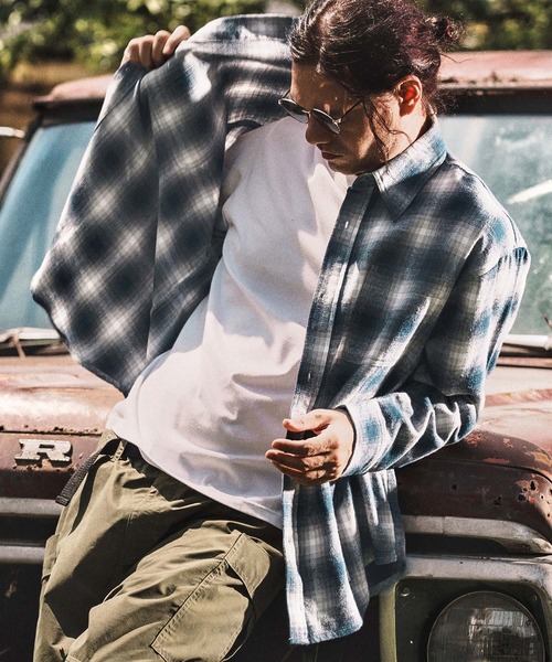 WONDER WALL MOTEL（ワンダーウォールモーテル）の「ms6138- CHECK SHIRT チェックシャツ（シャツ/ブラウス・メンズ・ブルー/ブラウン/グレー・S/M/L/XL）」の18枚目の写真